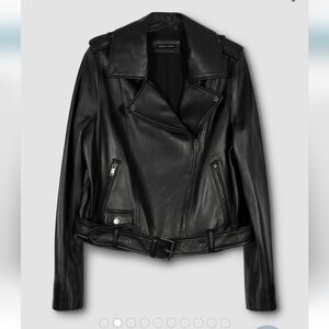 Universal Standard Black Leather Leeron Moto Jacket XS (10-12) New Without Tags